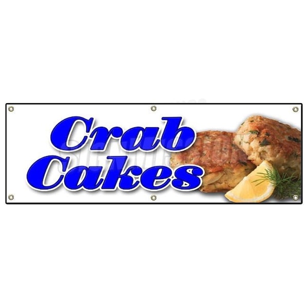 CRAB CAKES BANNER SIGN crabs cake seafood signs Maryland fried sandwich